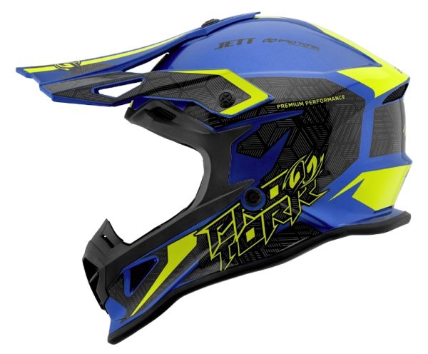 CASCO CROSS FAST BRAVE L AZUL AMARILLO 1093AM.TORK