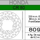 DISCO FRENO HONDA 80 CR........HIERRO.DEL..HD8099