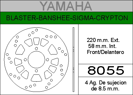 DISCO FRENO YAMAHA 200 BLAST/BANHIERRO.DEL..HD8055